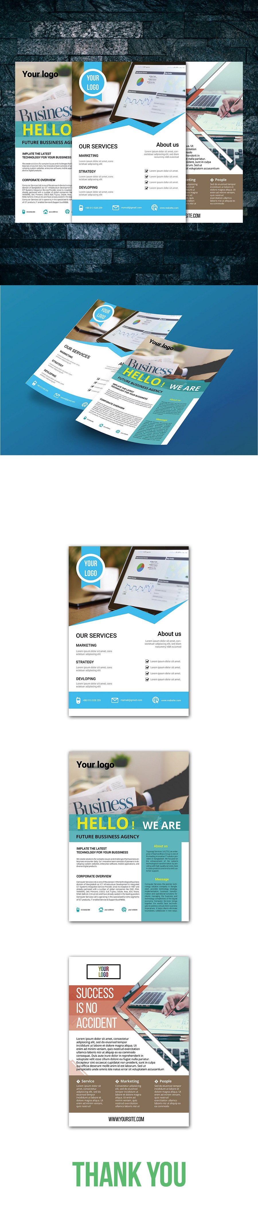 3 Minimal Corporate Flyers
