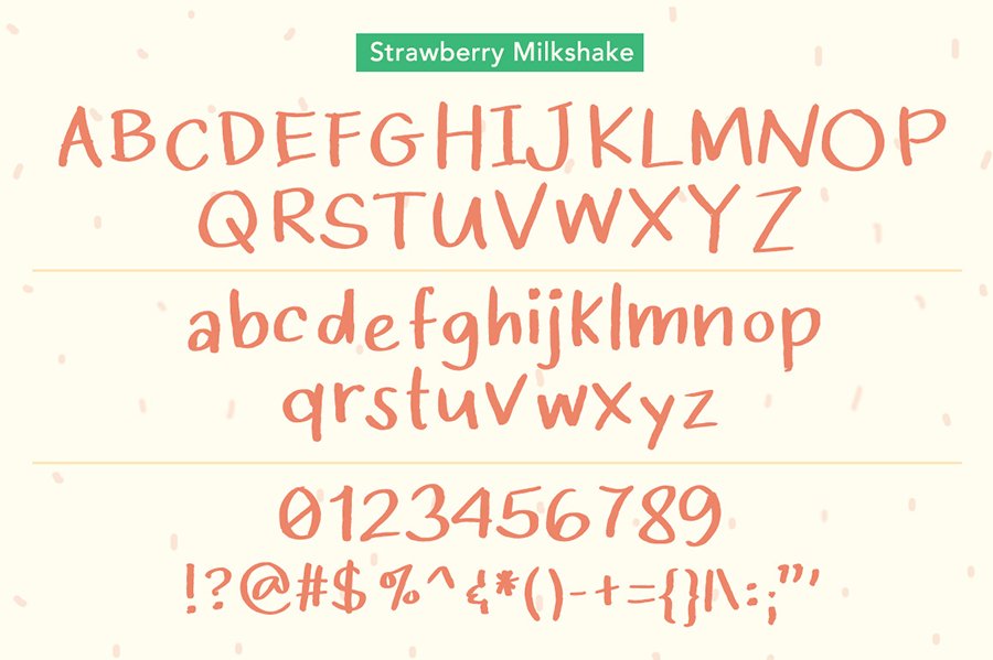 Strawberry Milkshake Font Demo