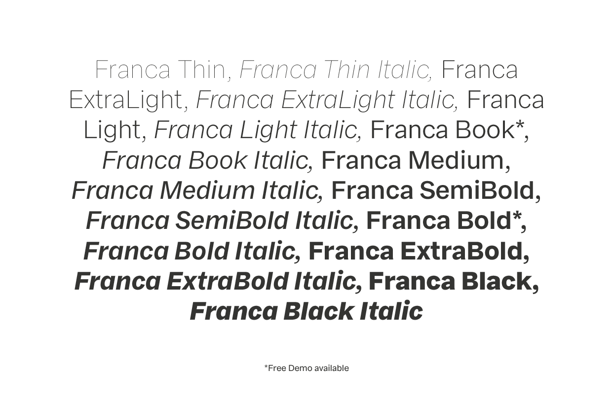 Franca Font Family Demo