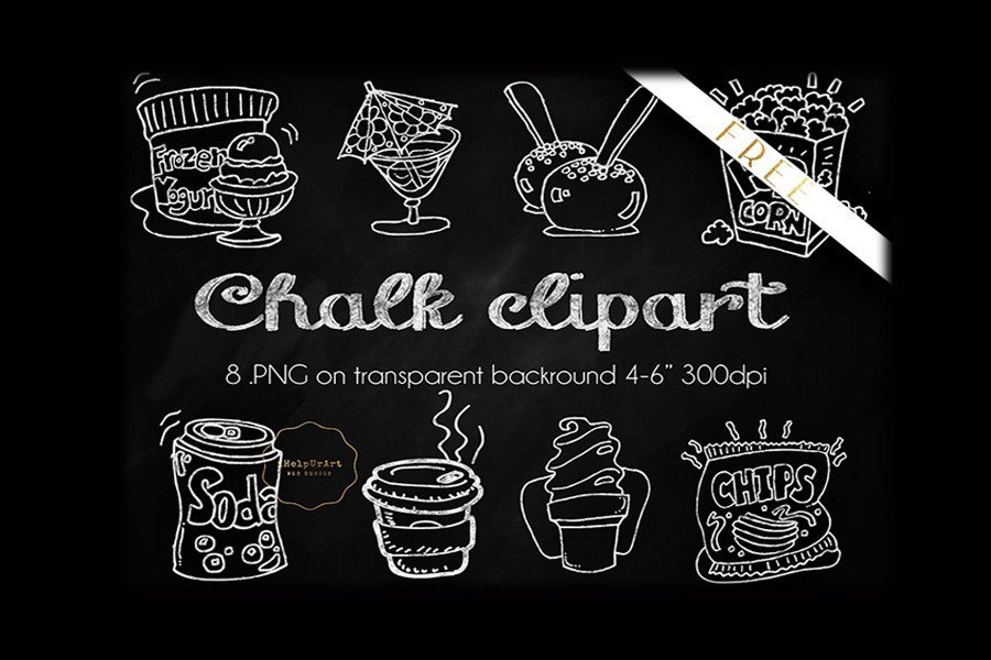 8 Free Chalky Food Cliparts
