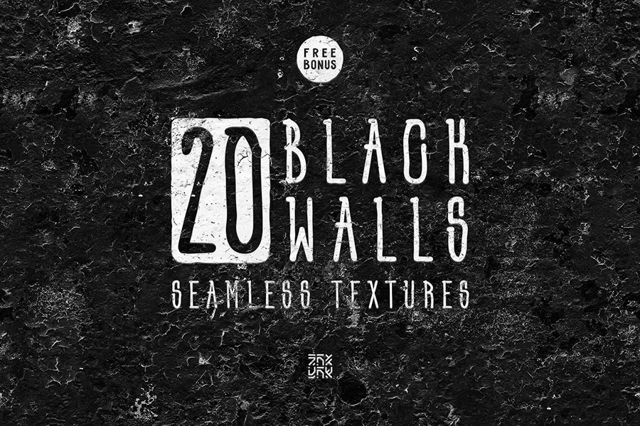 20 Black Wall Seamless Textures