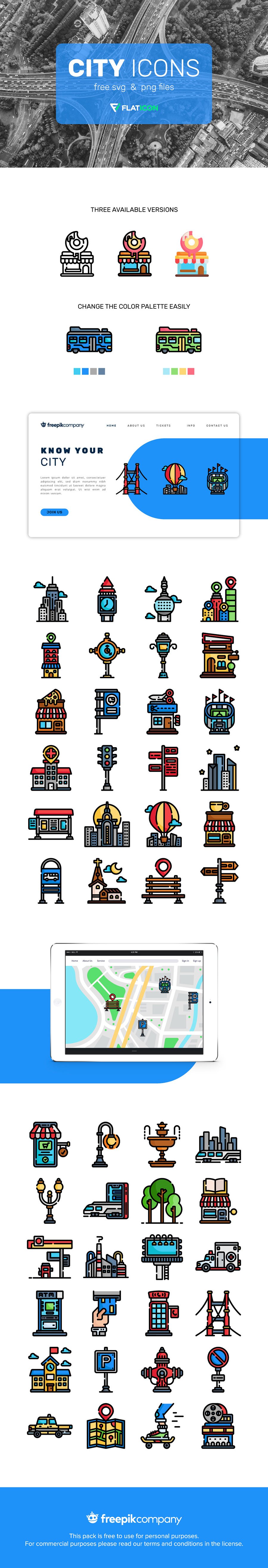 Free Vector City Icons