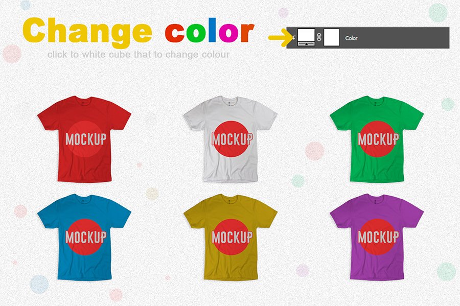 Free Colorful T-Shirt Mockup