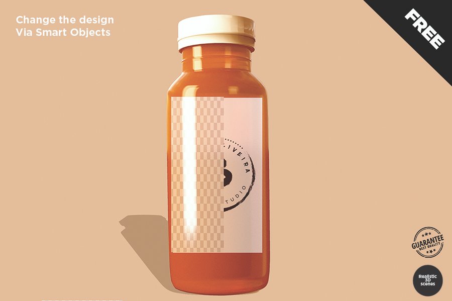 Free Juice Bottle Mockup