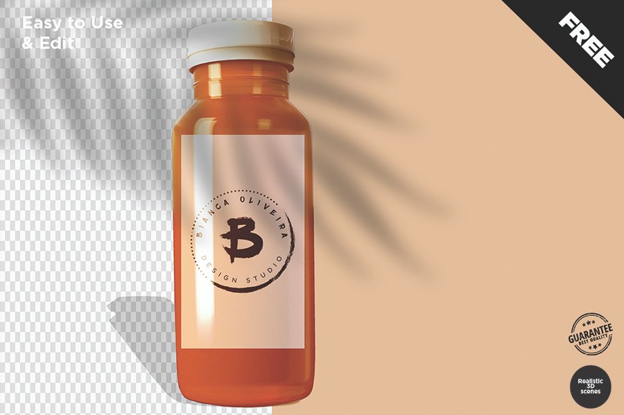 Free Juice Bottle Mockup