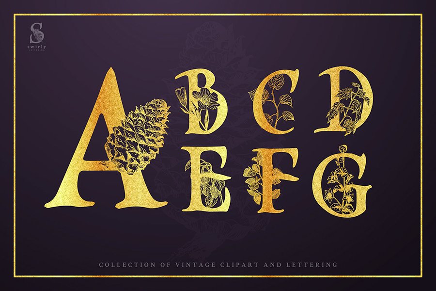 Free Vintage Floral Letters