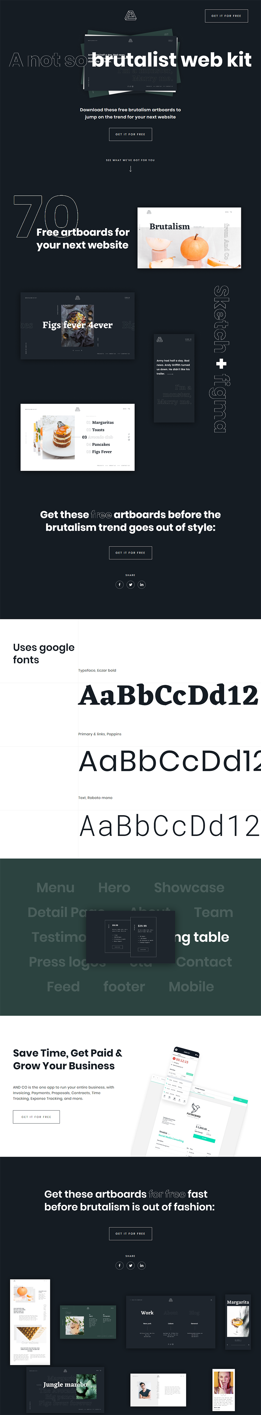 Brutalism Free Web-Kit Design