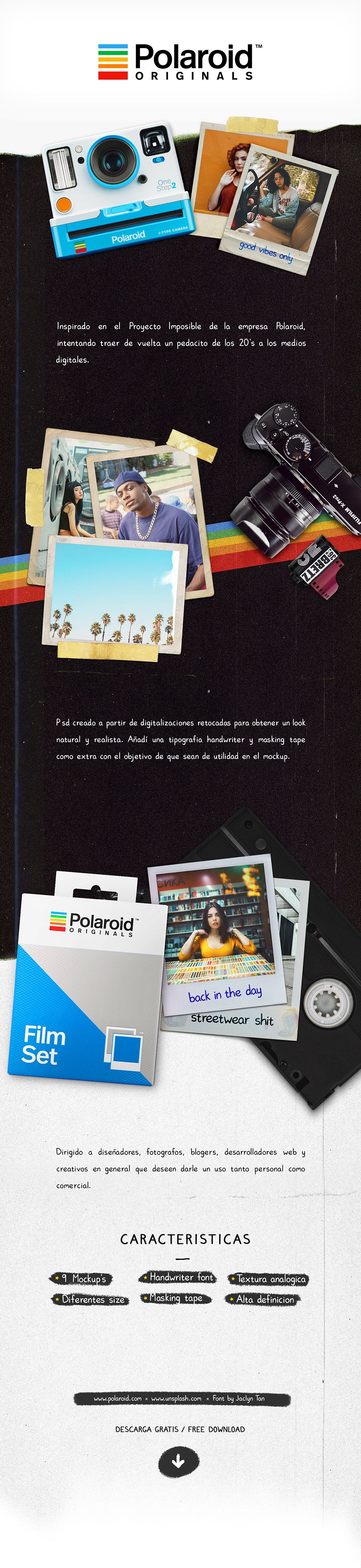 Free Polaroid PSD Mockup