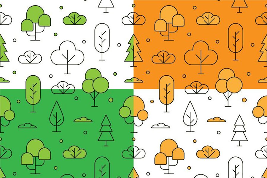 Linear Tree Seamless Pattern