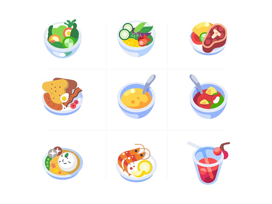 9 Free Colorful Food Icons