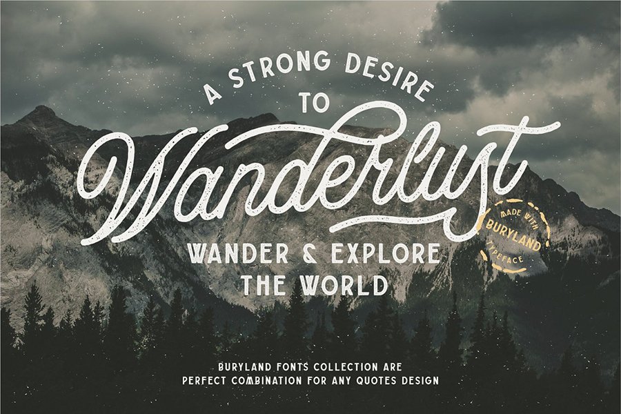 Buryland Vintage Monoline Script