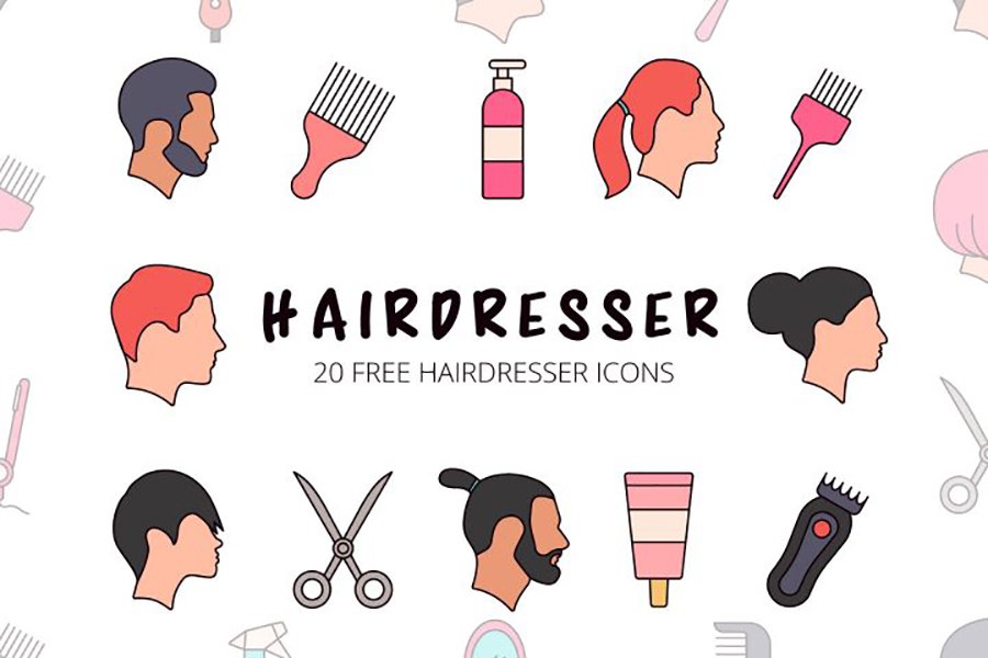 Hairdresser Vector Icon Set