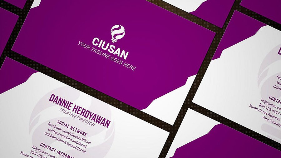 Purple Business Card Template