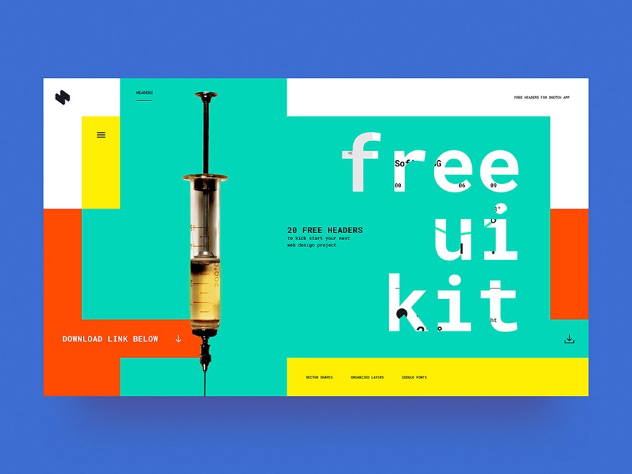 HeaderZ Free UI Kit Design
